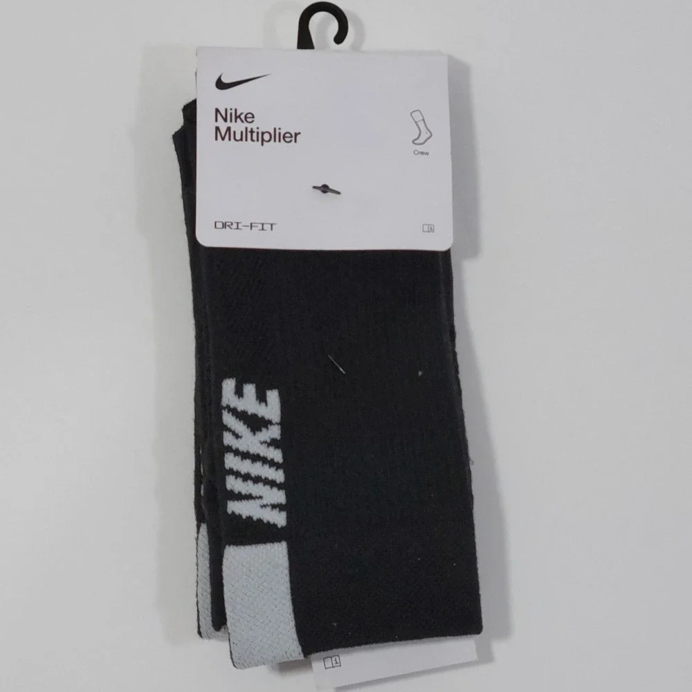 Nike Training Multiplier Crew Socks 2 Pack Women 6-10 Men Size 6-8 Youth 5Y-7Y